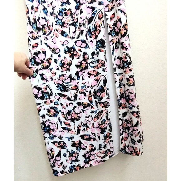 GUESS Floral On/ Off shoulder Maxi Dress Pink M Front Slit Smocked Walk-… - Picture 6 of 14